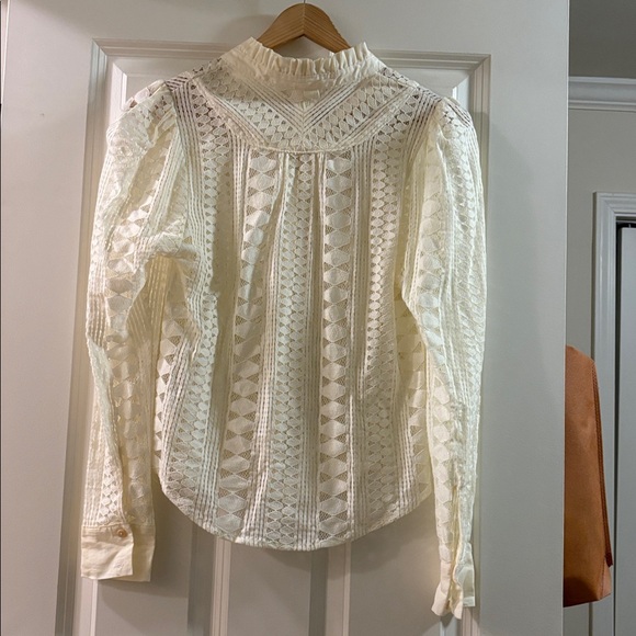 Anthropologie Ivory Lace Blouse - Picture 6 of 8